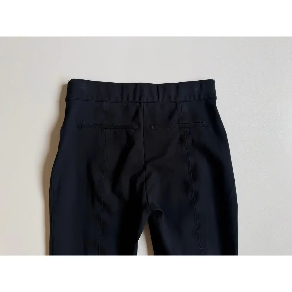 Spanx Women's Black Ponte Slim Pull-On Cropped Straight Leg Pants Size M
